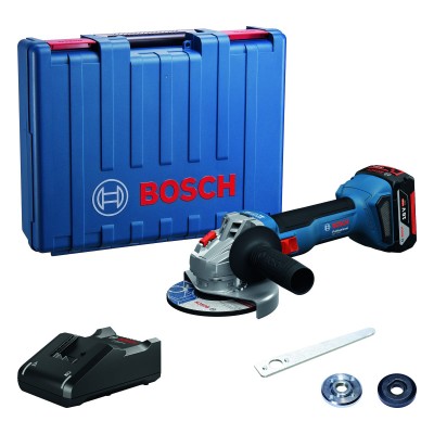 Vinkelslip 125mm 18V en batteri 4,0Ah/Hora Bosch blå