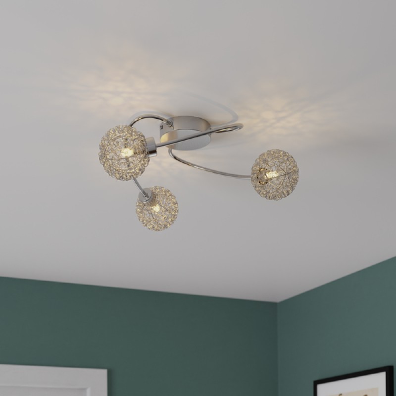 Lampa Pamelias krom 3 strålkastare