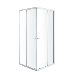 Duschvägg dusch 80x80x185 cm Aluminium vit 4mm Garian