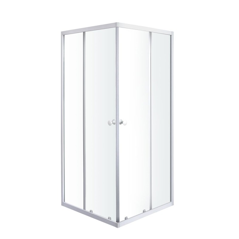 Duschvägg dusch 80x80x185 cm Aluminium vit 4mm Garian