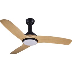 Fläkt tak med ljus Hormias DC 3 blad 132 cm trä