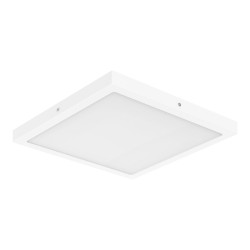 Plafond led fyrkantig metall vit Hestia 40cm Cooke & Lewis