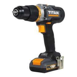 Borrmaskin slag 1x2Ah med 74 tillbehör Titan