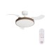 Fläkt tak indragbar vit/trä valnöt med ljus led och motor DC 112 cm Helios Arteconfort bild 1