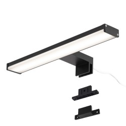 Vägglampa LED 8w 30cm ip44 svart matt, badrum, spegel, slim, ljus vit